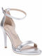 Ragazza Leather Women's Sandals with Ankle Strap Silver
