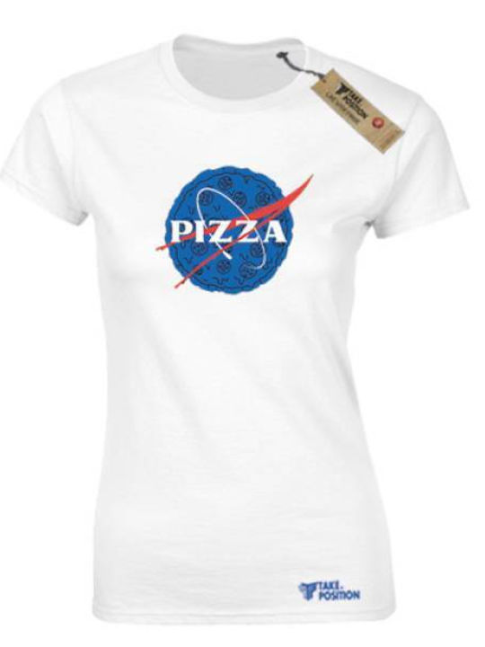 Takeposition Pizza Damen T-shirt Weiß