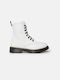 InShoes Women's Combat Boots White