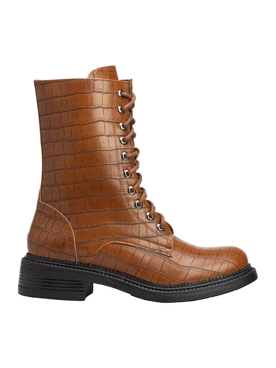 InShoes Women's Combat Boots Tabac Brown