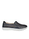 Ανατομικά Γυναικεία Slip-On Δερμάτινα Μαύρα