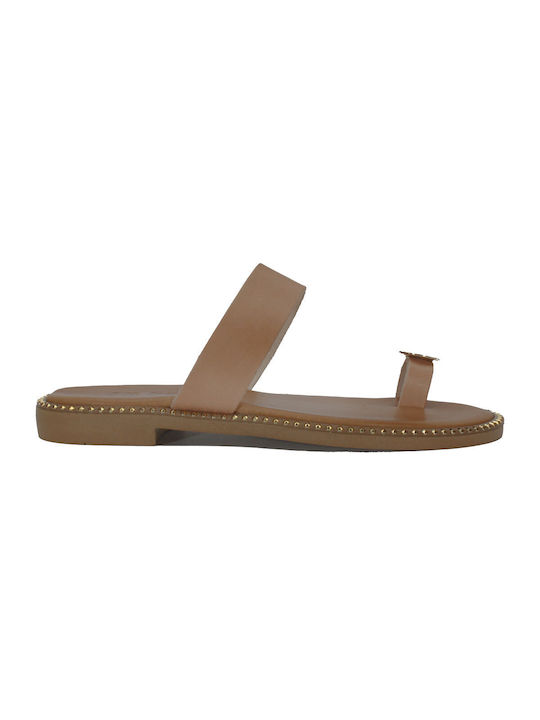 Women's anatomic leather sandal in natural color