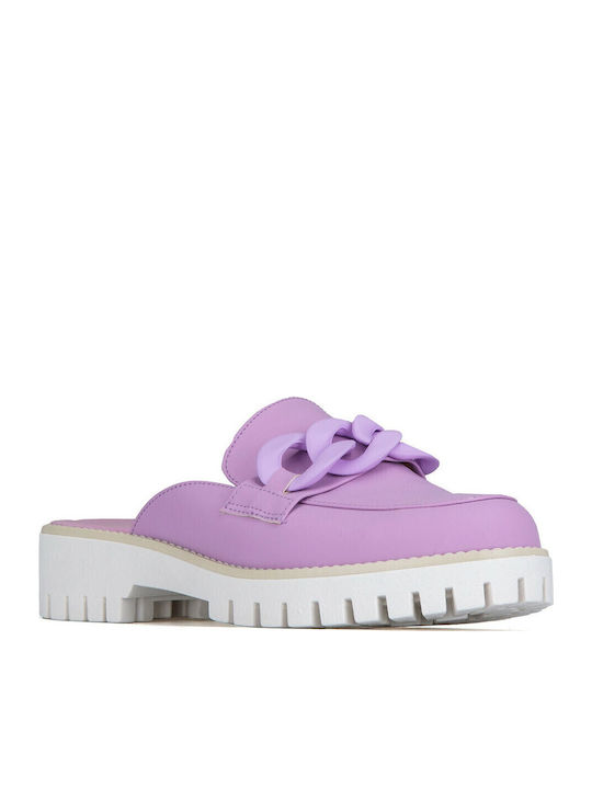 Silia D Flat Mules σε Μωβ Χρώμα