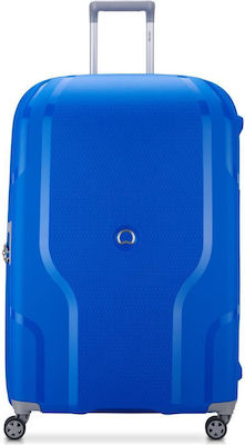 Delsey Clavel Large Travel Suitcase Hard Klein Blue with 4 Wheels Height 82.5cm.