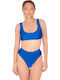 Set Bikini Μπουστάκι Ψηλόμεσο Μπλε