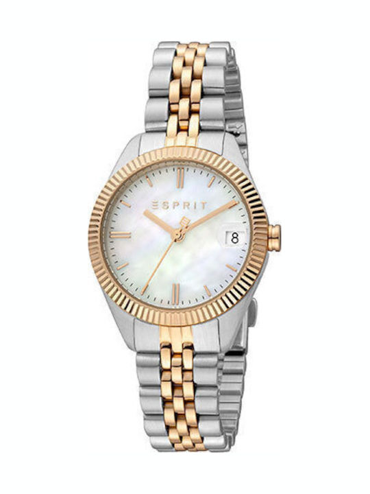 Esprit Damen Uhr mit Silber Metallarmband