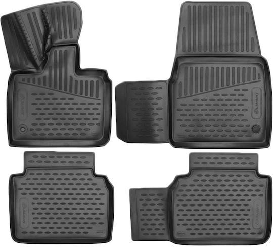Novline Set of Front and Rear Mats 4pcs Tray Type for BMW i3 2018 Black