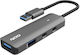 NOD Fusion Metal Hub 2.2 USB-Hub 4 Anschlüsse USB 3.2 mit Anschluss an einen Computer USB-A Graues