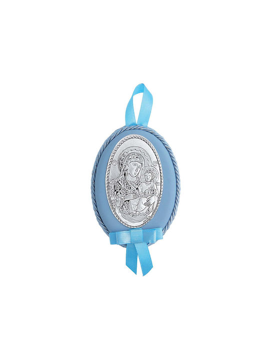 Amulett Icon Oval in blauer Farbe PRB-21856C