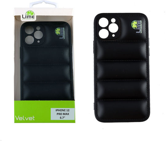 Lime Bumpy Puffer Задна корица Силикон с Каишка Черен (iPhone 12 Pro Max)