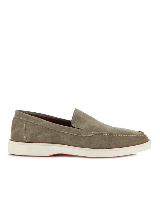 Fratelli Petridi Men's Leather Moccasins Khaki