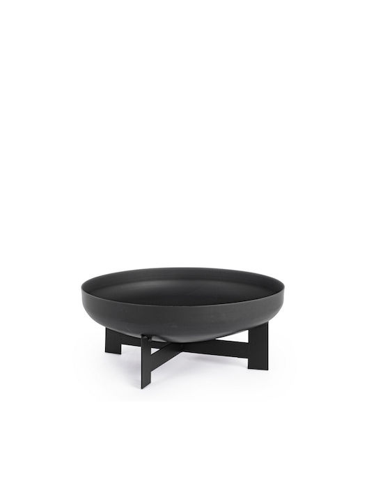 Bizzotto Effesto Round Black Огнище На открито от Глина Сив 50x50x21см