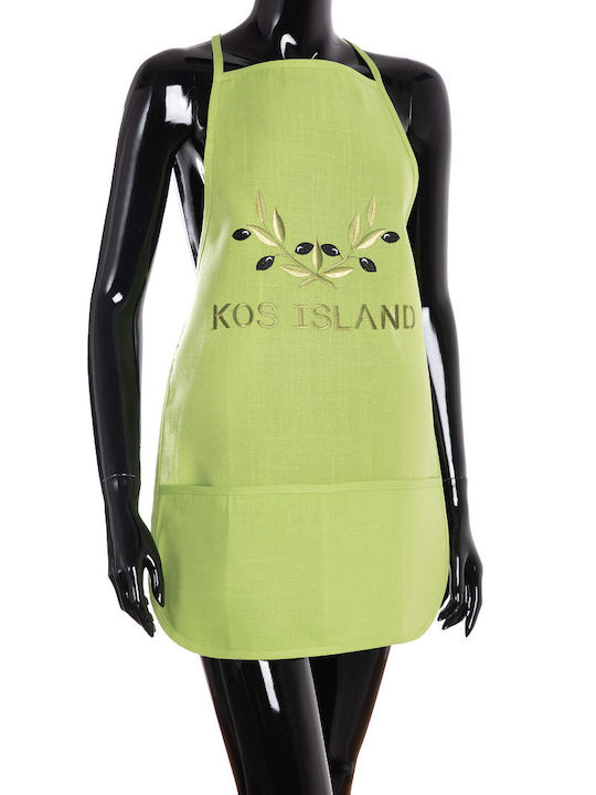 Silk Fashion Apron Green 70x50cm