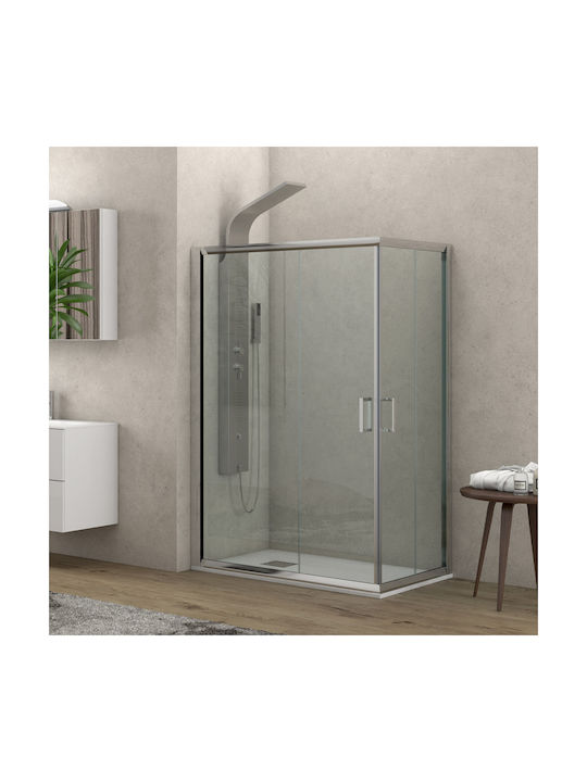 Karag Caraibi 100 Cabin for Shower with Sliding Door 80x100x190cm Clear Glass Chrome