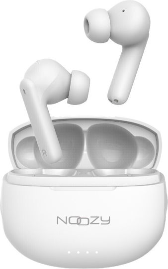 Noozy BH50 In-ear Bluetooth Handsfree Ακουστικά με Θήκη Φόρτισης Λευκά