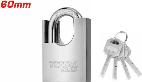 Total Steel Padlock Κρυμμένου Λαιμού with Key 60mm 1pcs