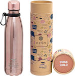 Estia Travel Flask Save Aegean Bottle Thermos Stainless Steel BPA Free Rose Gold 500ml