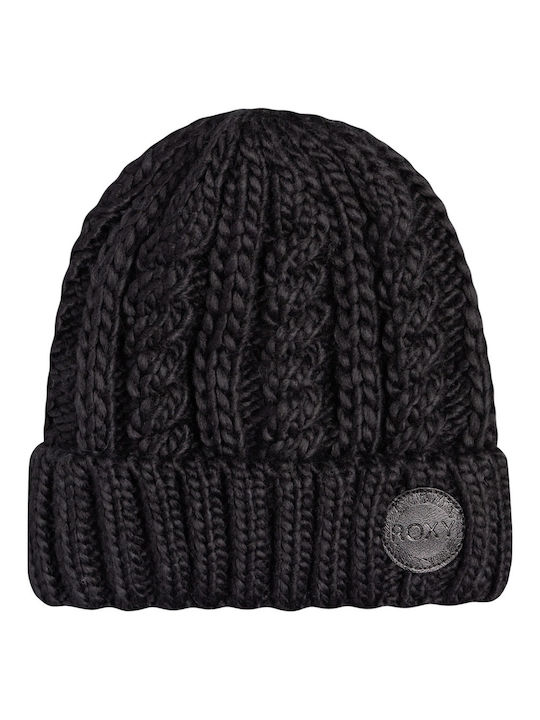 Roxy Tram Snow Beanie Γυναικείος Σκούφος Πλεκτός σε Μαύρο χρώμα