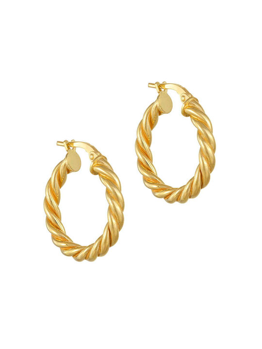 Silver earrings Silver 925 Gold plated hoops KVK-14153Y