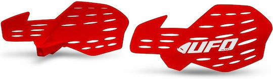 UFO Motorcycle Protective Hand Guards 625-00-897005 in Red Colour