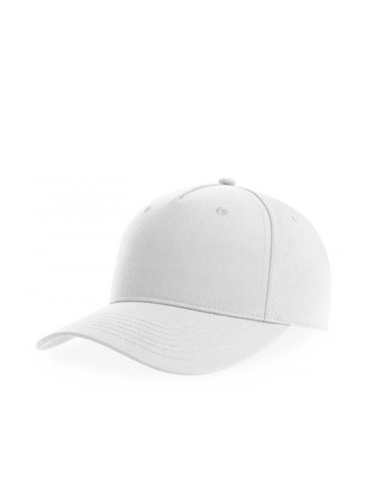 ATLANTIS FIJI Five-ply jockey cap 100% Recycled polyester twill - 200g/m WHITE