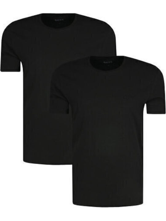 Men's Undershirts Short-sleeved in Black Color 2Pack