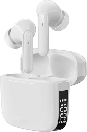 Denver TWE-61 Earbud Bluetooth Handsfree Ακουστικά με Θήκη Φόρτισης Λευκά