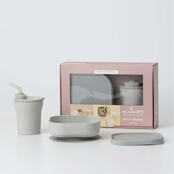 Miniware Feeding Set made of Silicone Gray 2pcs