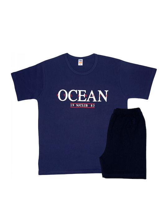 Nina Club Ocean Καλοκαιρινή Ανδρική Πιτζάμα Βαμβακερή Atlantic Ocean