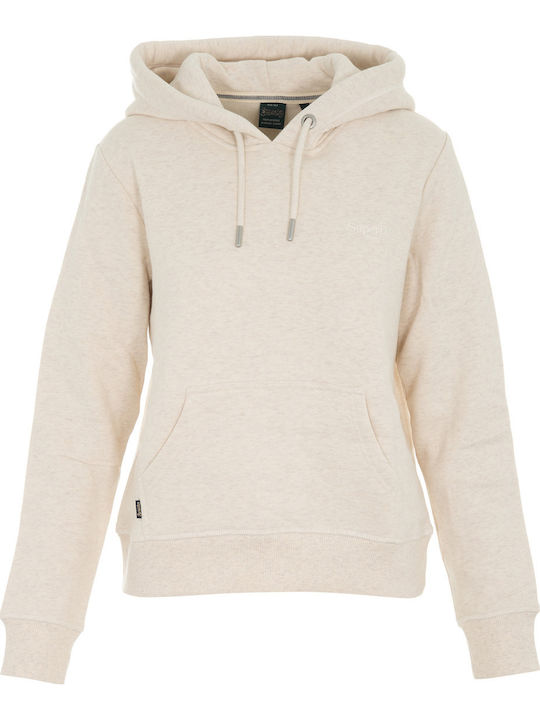 Superdry Γυναικείο Φούτερ με Κουκούλα Μπεζ