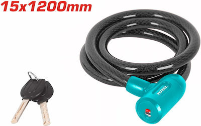 Total Bicycle Cable Lock with Key Black