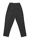 Damen Stoffhose mit Gummiband in Gerade Bein Stil Schwarz