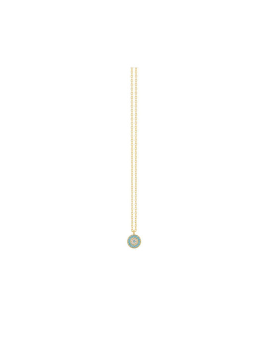 Prince Silvero Necklace Eye from Gold Plated Silver with Zircon