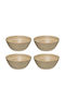 Atmosphera Wooden Salad Bowl Brown 17x17cm 4pcs