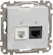 Schneider Electric Sedna Mecanism Dublu Prize de Rețea și Telefon RJ45/RJ11 Tip Cat6 în Culoare Gri SDD113468