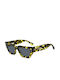 Women's Sunglasses with Brown Plastic Frame and Gray Gradient Lens