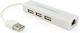 Brand USB Hub 3 Ports USB 2.0 with USB-A Connection White