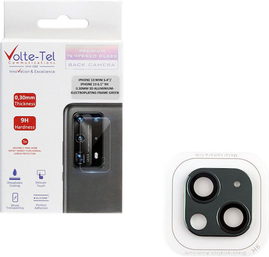 Volte-Tel 9H 0.30mm Camera Protection Tempered Glass Green for the iPhone 13 / 13 mini