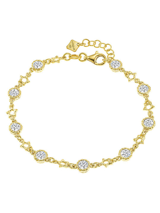 Vogue Bracelet Happiness made of Silver Gold Plated with Zircon