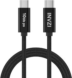 INVZI Braided USB 3.2 Video Cable USB-C Male - USB-C 100W PD Black 2m