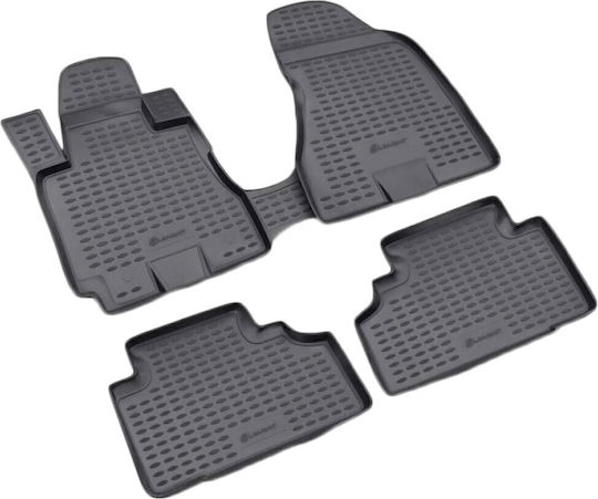 Novline Set of Front and Rear Mats 4pcs Tray Type for Hyundai Tucson 5D 2004-2010 Black