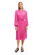 Scotch & Soda Summer Midi Evening Dress Fuchsia