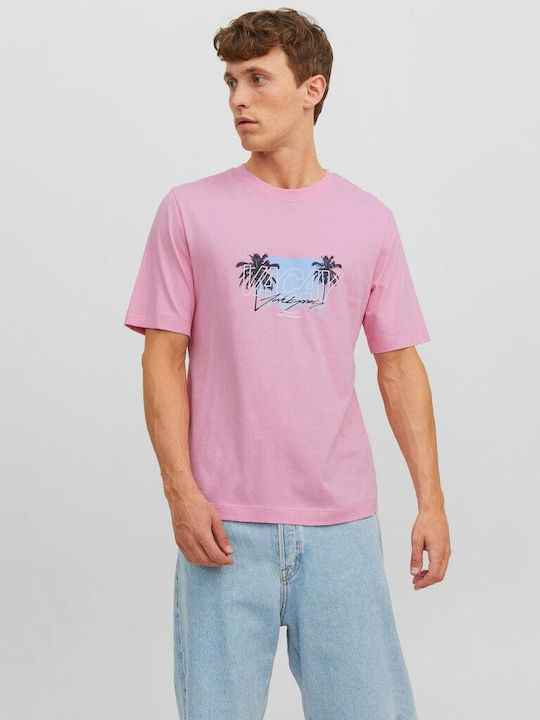 Jack & Jones Men's Short Sleeve T-shirt Pink