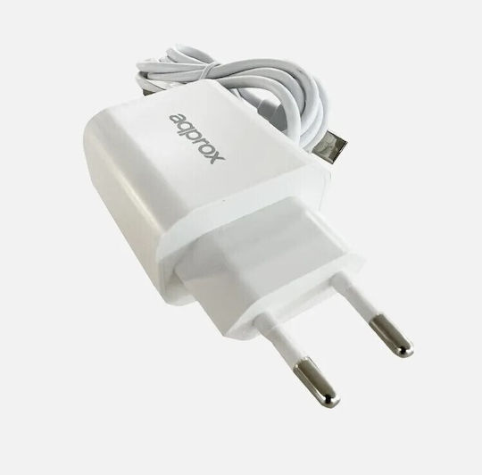 Approx Ladegerät mit USB-A Anschluss und Kabel USB-C 18W Schnellaufladung 3.0 Weißs (APPUSBWALL18)