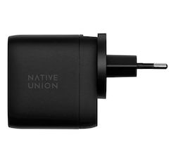 Native Union Încărcător Fără Cablu GaN cu 2 Porturi USB-C 67W Livrarea energiei Negruς (NU-FAST-PD67-BLK-INT)