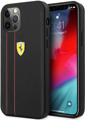 Ferrari Back Cover Δερμάτινο Μαύρο (iPhone 12 Pro Max)