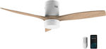 Cecotec Energy Silence Aero 5600 Aqua Connected 08242 Ceiling Fan 132cm with Light, WiFi, and Remote Control Brown
