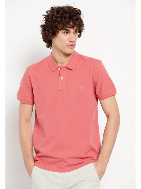 Garage Fifty5 Men's Short Sleeve Blouse Polo Pink