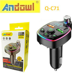 Andowl FM Transmitter Αυτοκινήτου Qc71 με Bluetooth / USB / MicroSD