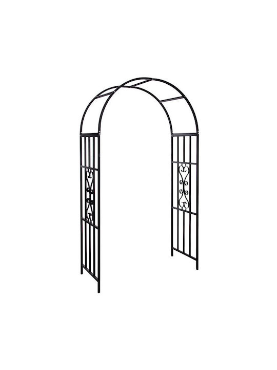 Arcadă De Grădină Din Metal Negru 113x50x205cm